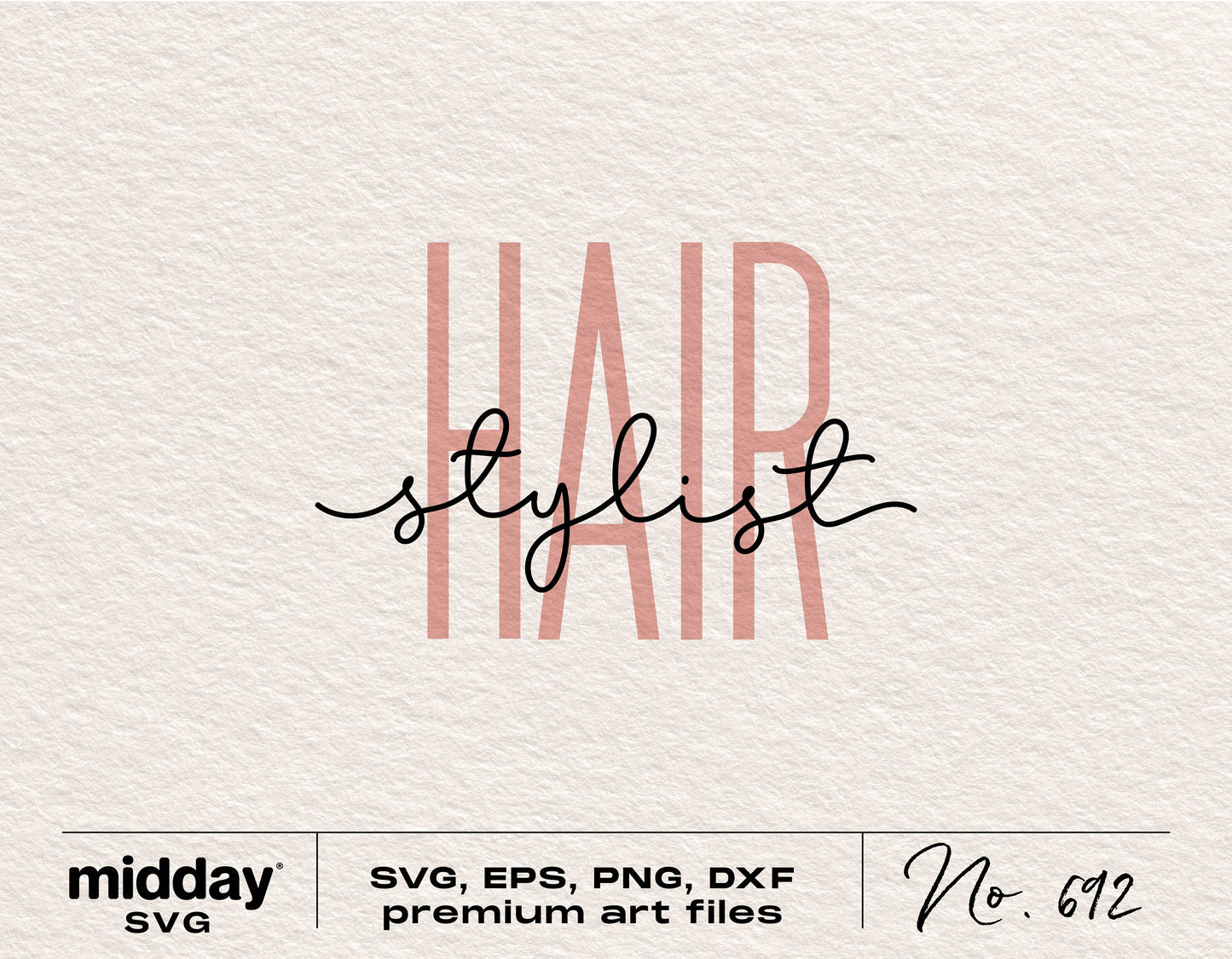 "Hair Stylist" text design for Cricut and Silhouette in SVG, PNG, EPS, DXF formats.