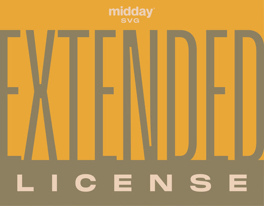 Midday SVG Extended Commercial License for unlimited retail and print-on-demand design use.