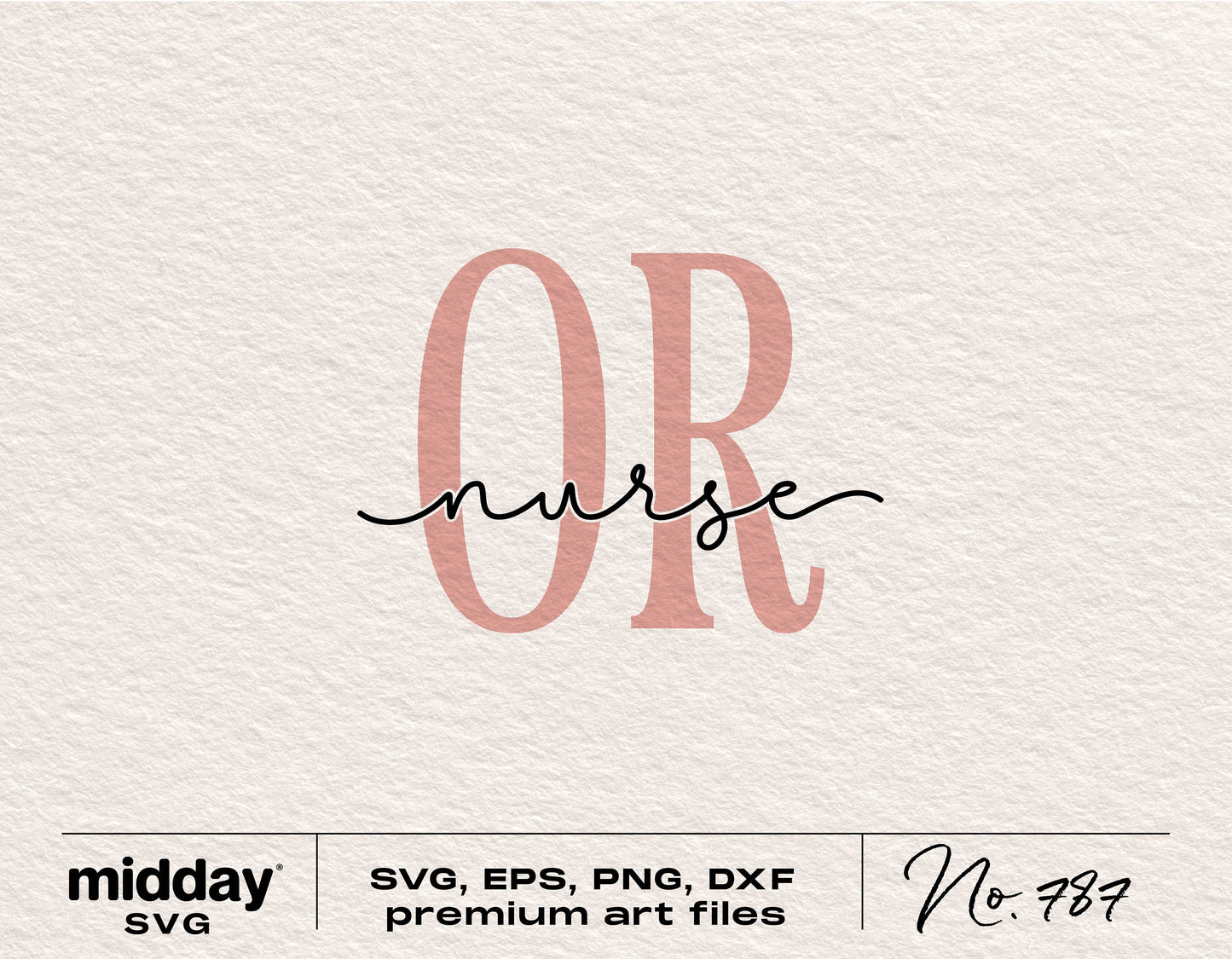 Pink OR Nurse text SVG design for Cricut and Silhouette projects.