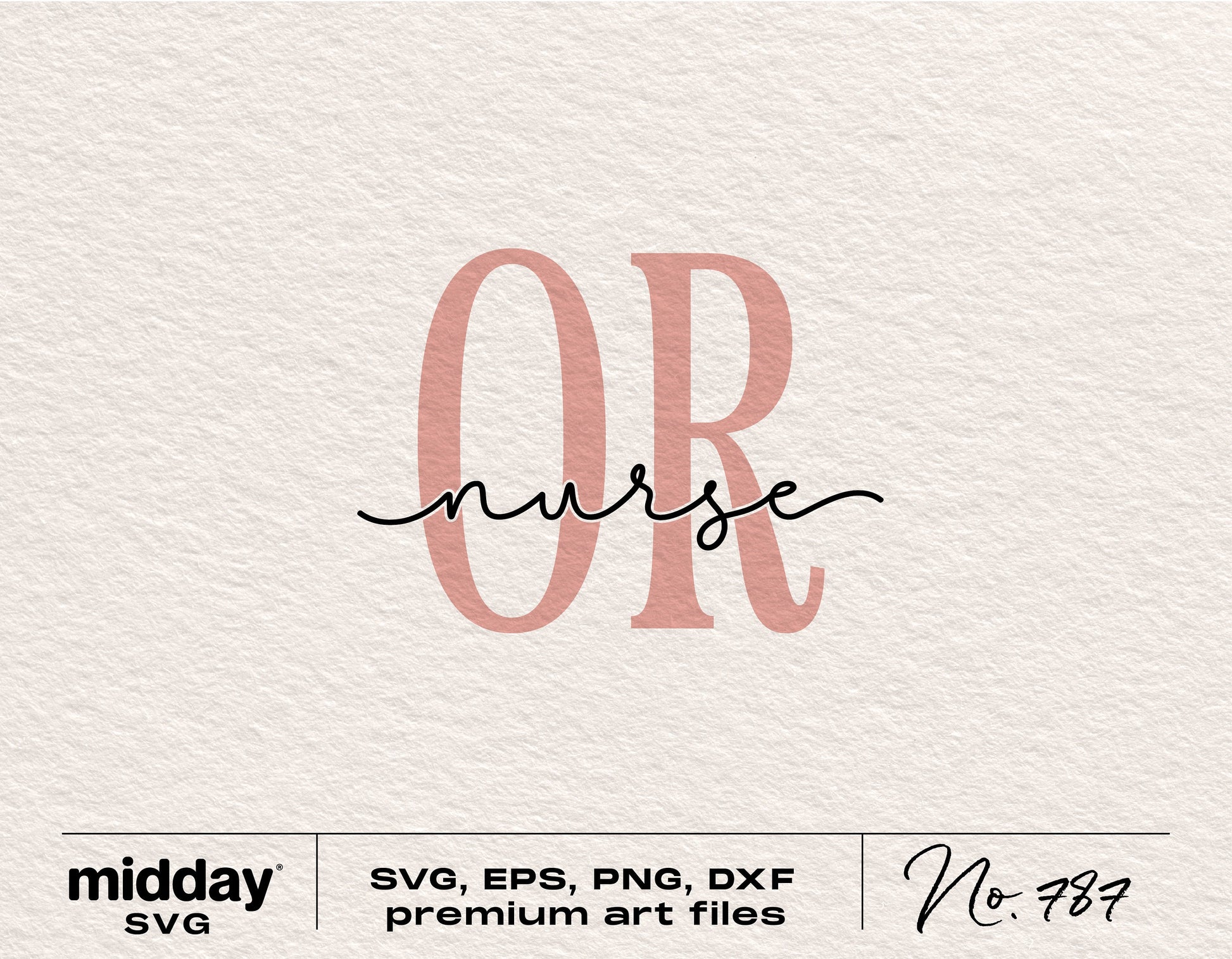 Pink OR Nurse text SVG design for Cricut and Silhouette projects.