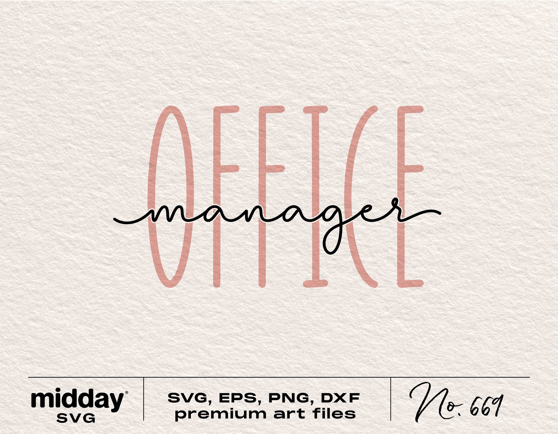 "Office Manager" text design for Cricut and Silhouette, available as SVG, PNG, EPS, DXF files, perfect for office decor.