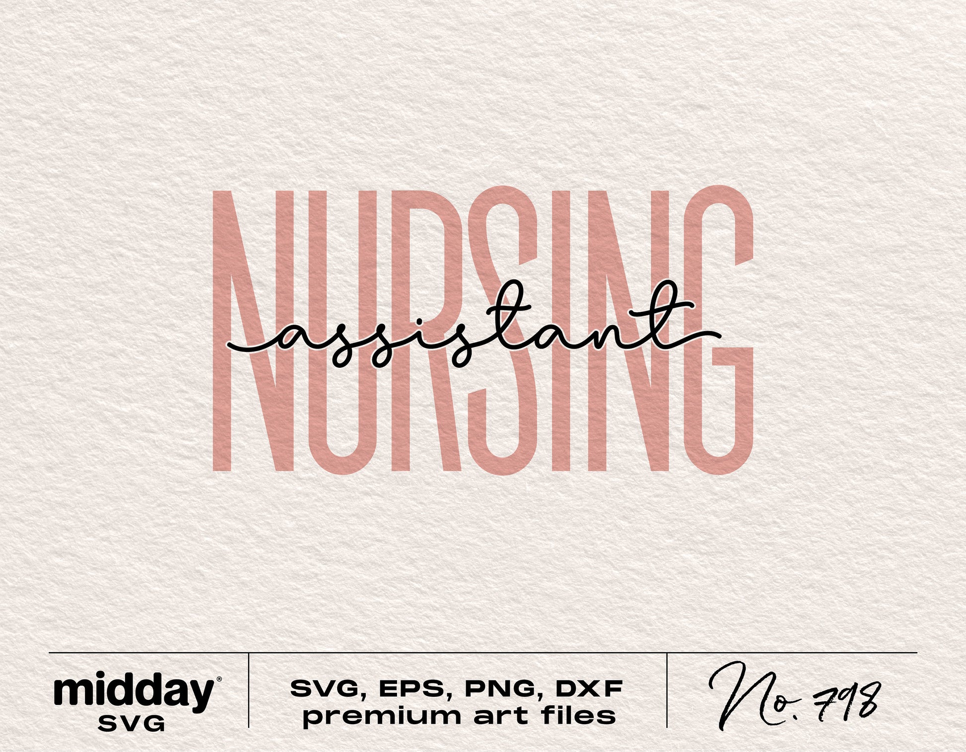 Nursing Assistant premium SVG design for Cricut and Silhouette, featuring layered text ideal for crafting and sublimation.