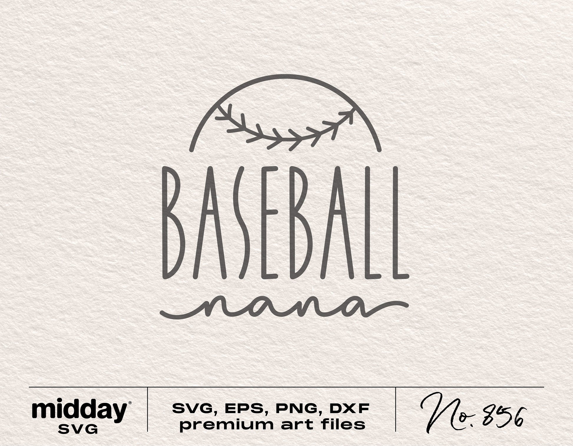 Baseball Nana SVG design featuring a baseball arch and script font, suitable for Cricut, tumblers, sweatshirts, hoodies, and more.