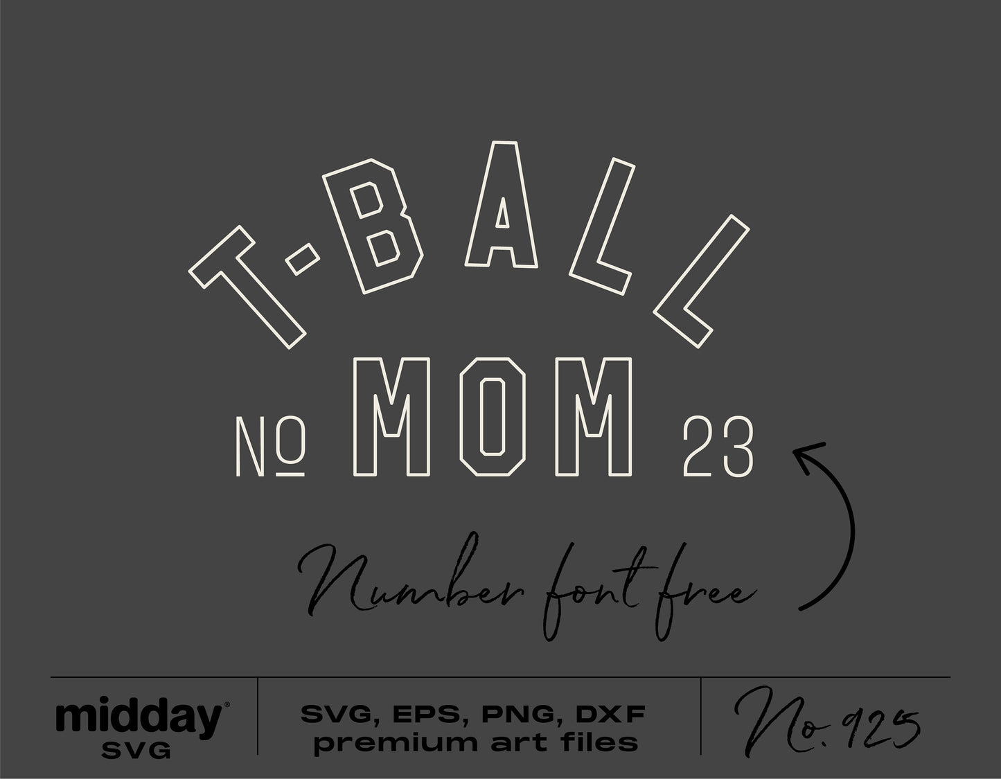Tball Mom SVG design template with number 23, suitable for Cricut and Silhouette, available in SVG, PNG, EPS, DXF formats.