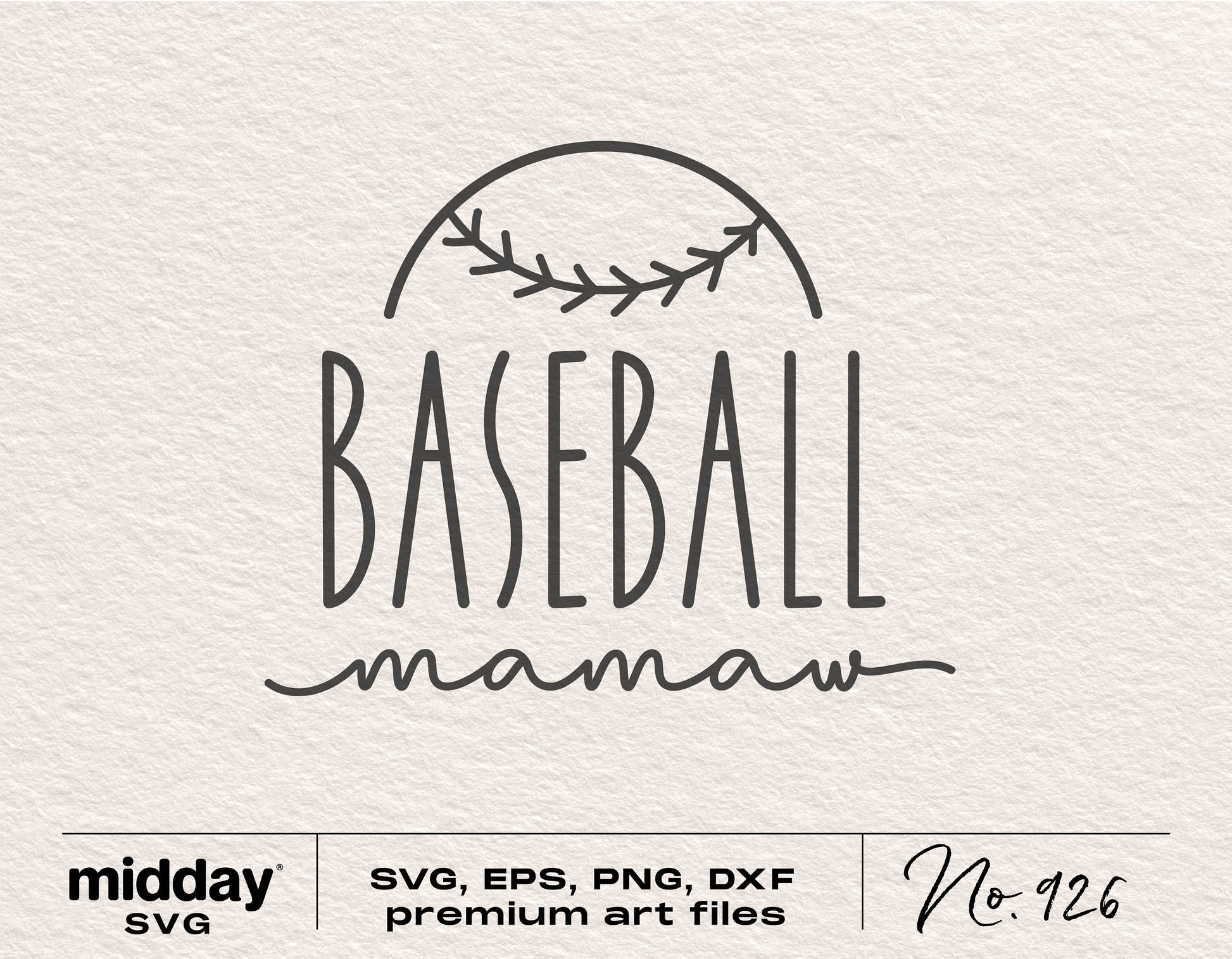 Baseball Mamaw SVG cut file for Cricut, featuring a baseball design, perfect for shirts and sublimation projects.