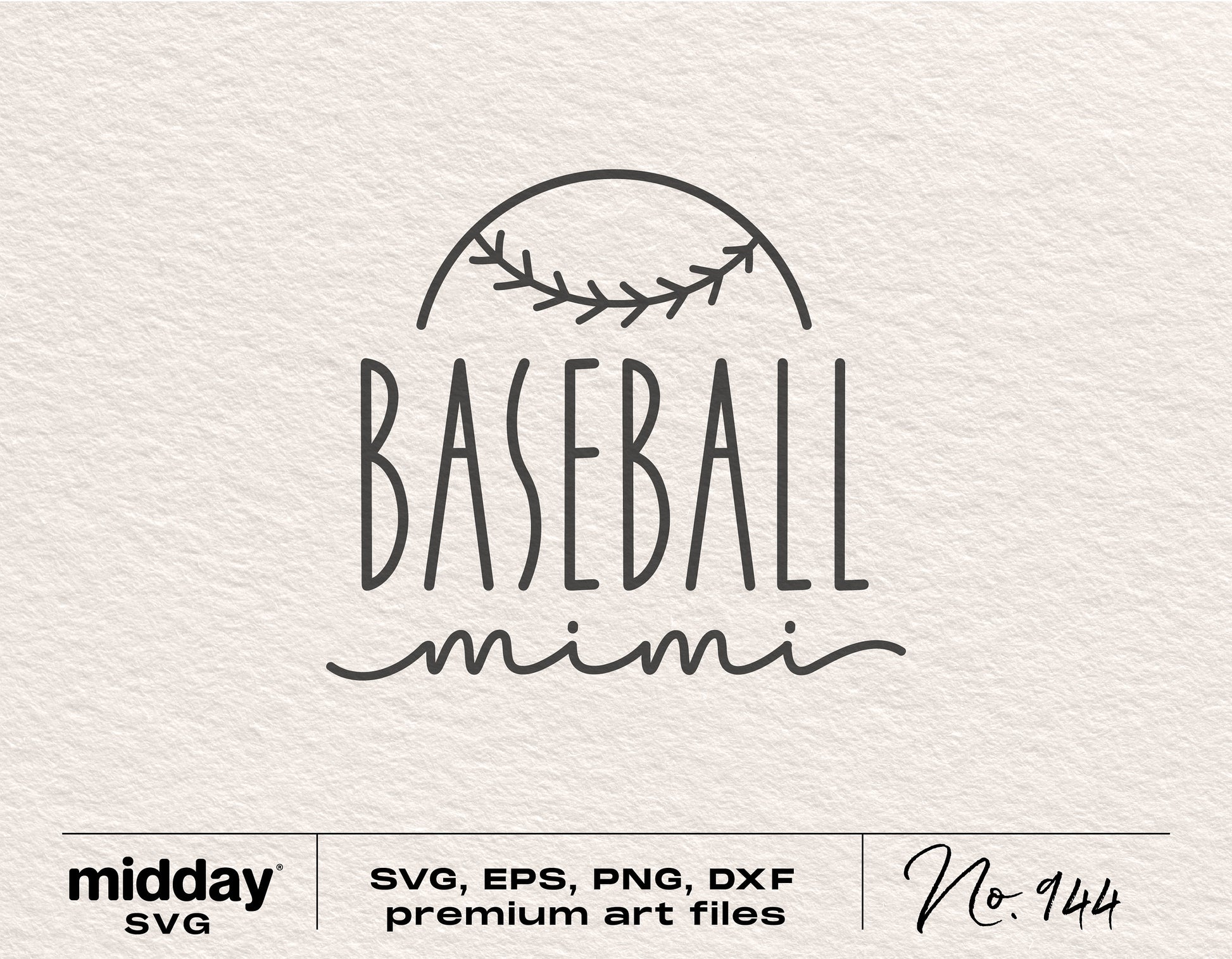 Baseball Mimi SVG design with premium art files in SVG, EPS, PNG, DXF formats for Cricut and Silhouette cutting machines.
