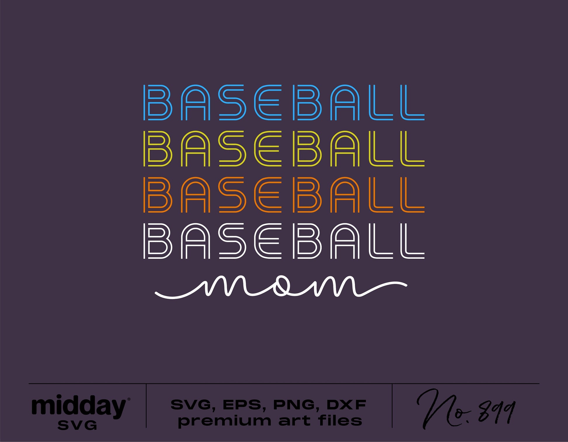 Colorful Baseball Mom SVG design for Cricut and Silhouette, perfect for shirts, hats, and tumblers in digital formats.