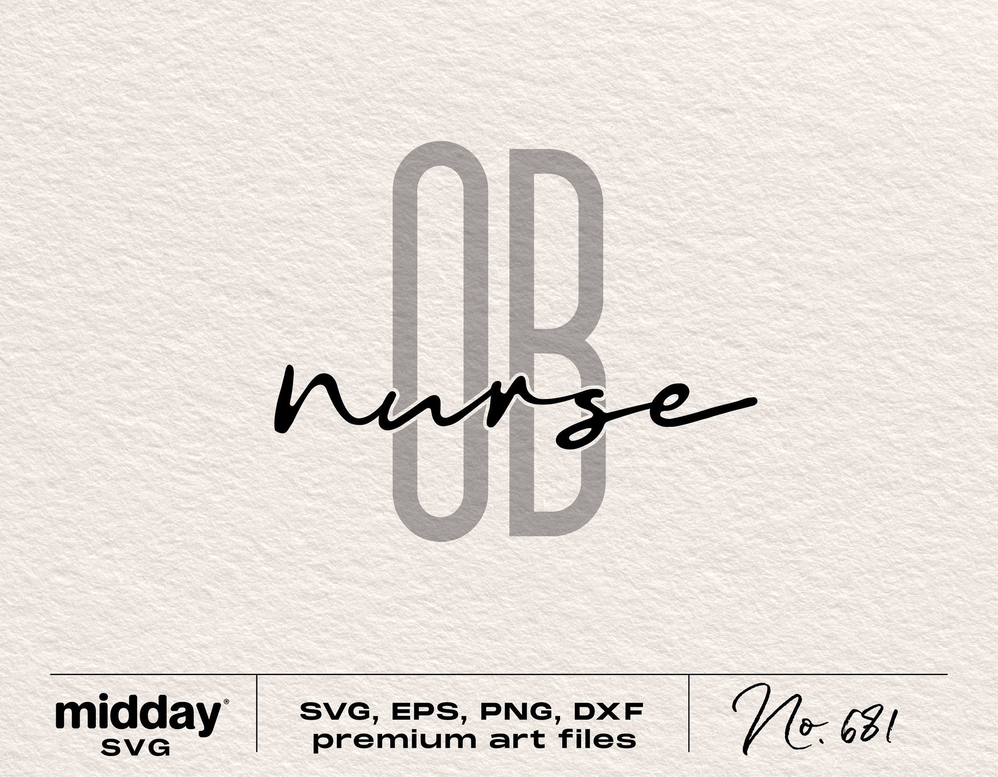 "OB Nurse SVG design featuring obstetrical nurse text, compatible with Cricut and Silhouette for crafting."
