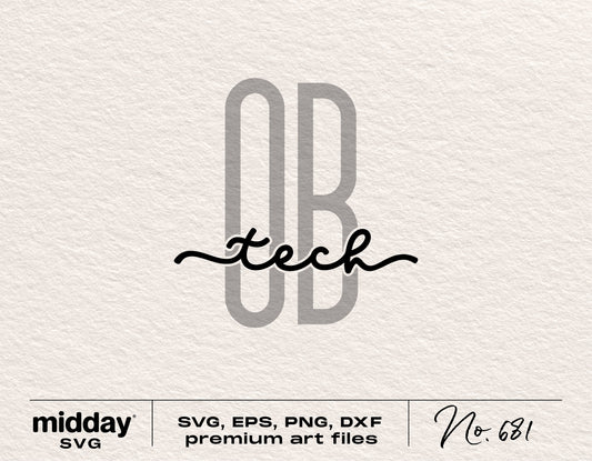 OB Tech silhouette SVG, EPS, PNG, DXF files for Cricut and Silhouette design, obstetrical technician art.
