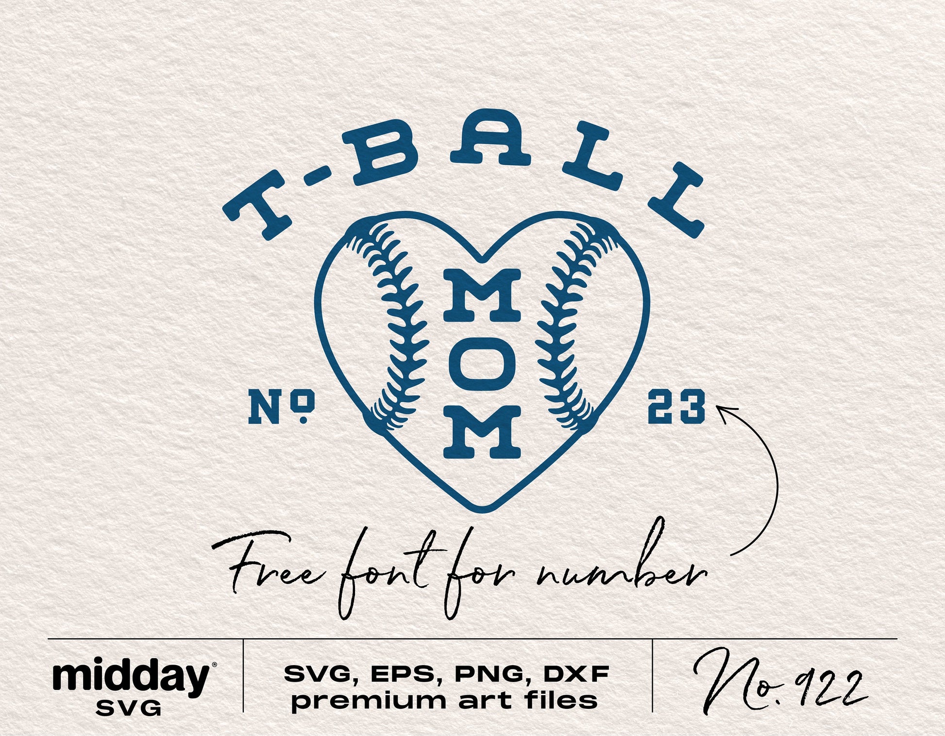 T-ball Mom heart design with SVG, EPS, PNG, DXF formats, featuring baseball pattern for Cricut and Silhouette crafting.