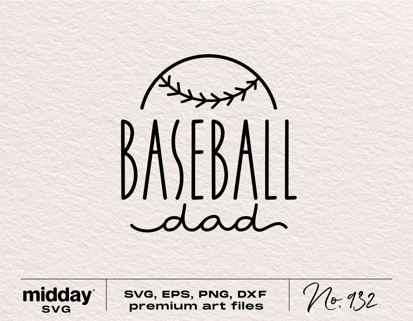 "Baseball Dad" SVG design for shirts, tumblers, and hoodies, compatible with Cricut and Silhouette, includes PNG, EPS, DXF.