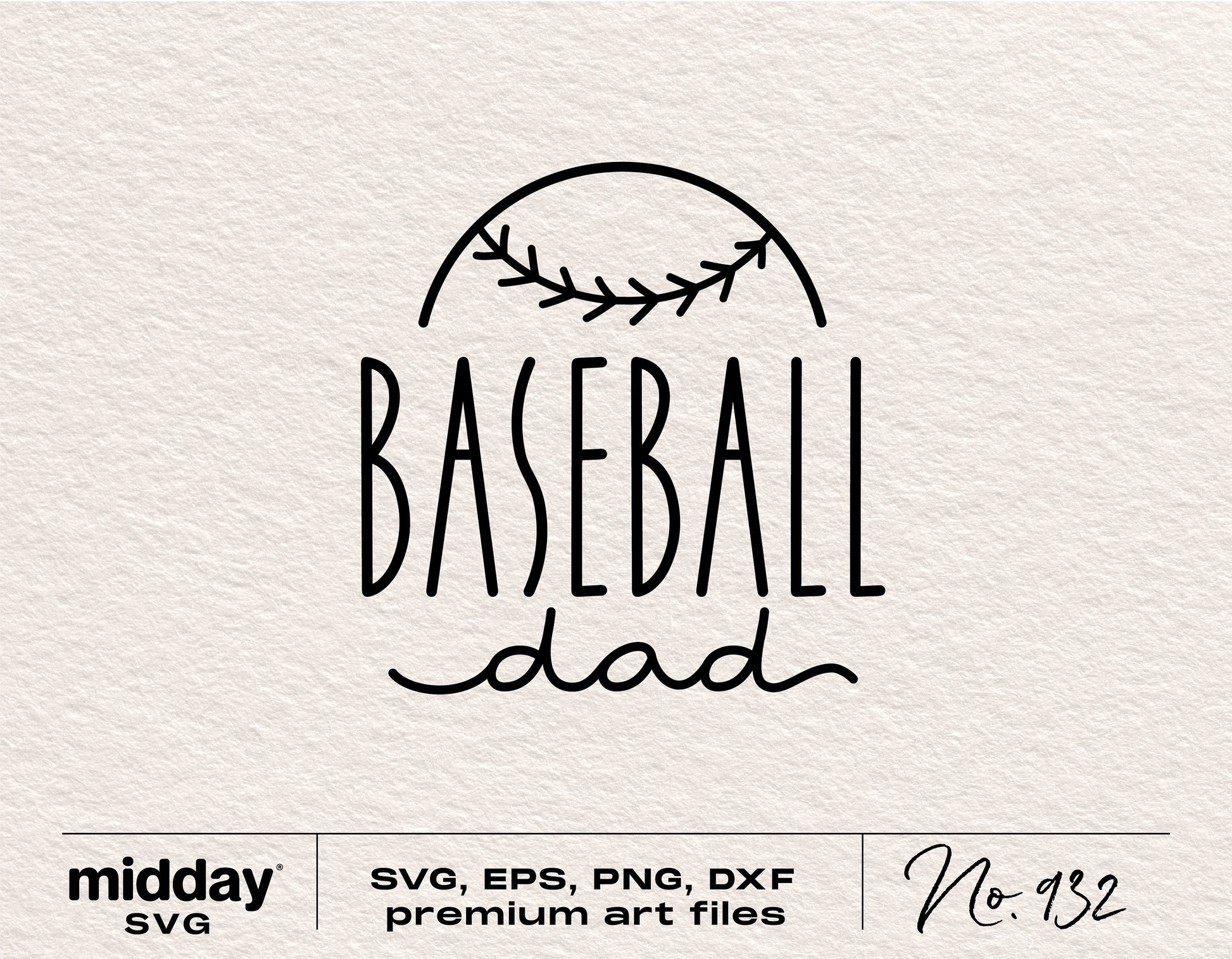 "Baseball Dad" SVG design for shirts, tumblers, and hoodies, compatible with Cricut and Silhouette, includes PNG, EPS, DXF.