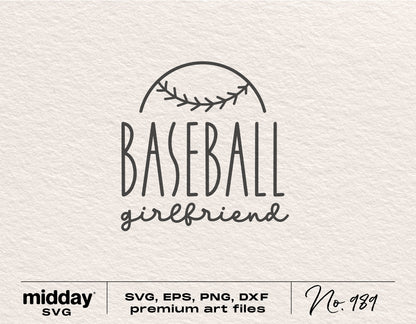 Baseball Girlfriend design for SVG, PNG, EPS, DXF files - Perfect for shirts, tumblers, and hoodies with Cricut and Silhouette use.