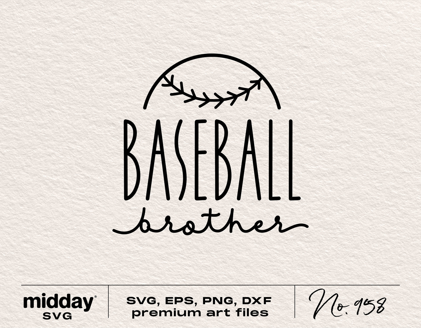 Baseball Brother SVG design for Cricut and Silhouette, includes PNG, EPS, DXF formats, perfect for tumbler, sweatshirt, hoodie projects.