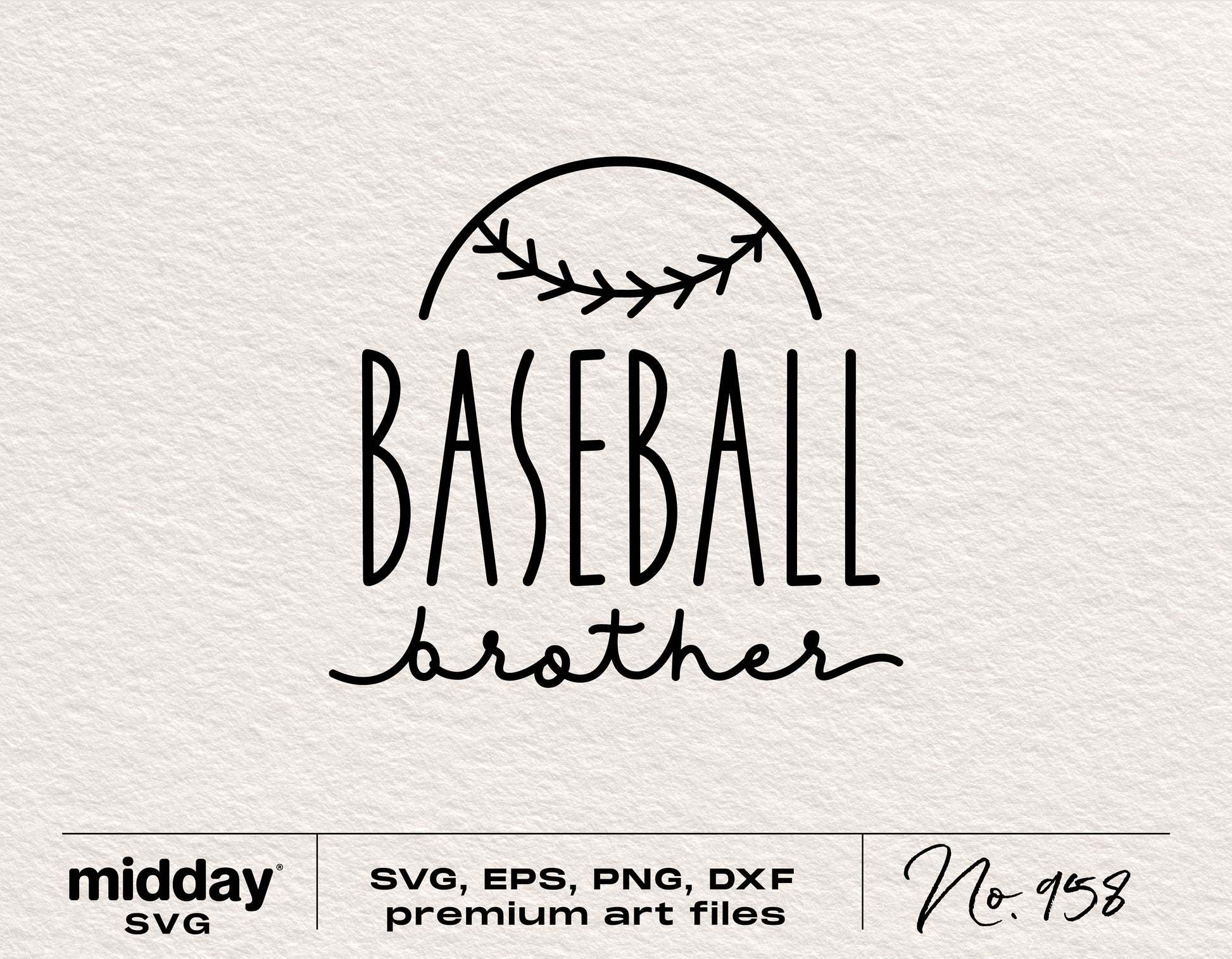 Baseball Brother SVG design for Cricut and Silhouette, includes PNG, EPS, DXF formats, perfect for tumbler, sweatshirt, hoodie projects.