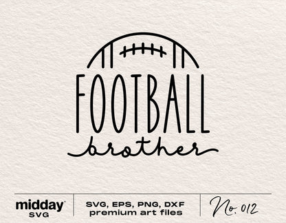 Football Brother design in SVG, PNG, DXF formats for shirt, tumbler, sweatshirt, Cricut, and Silhouette crafts.