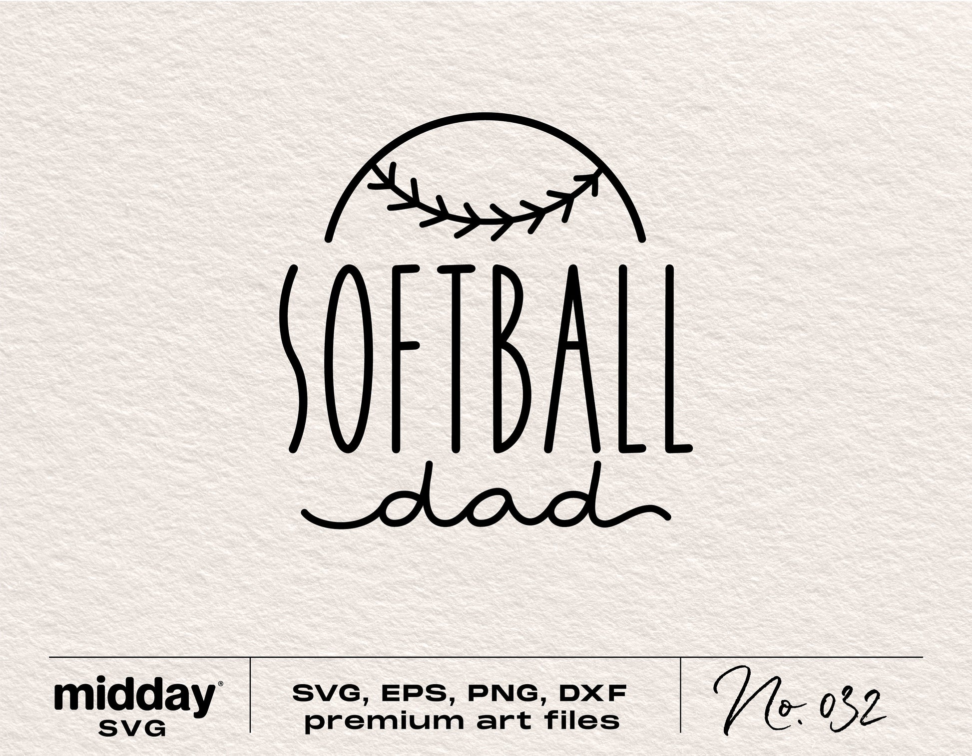 Softball Dad SVG design for Cricut and Silhouette, includes PNG, AI, EPS, DXF formats, suitable for shirts, tumblers, hoodies.