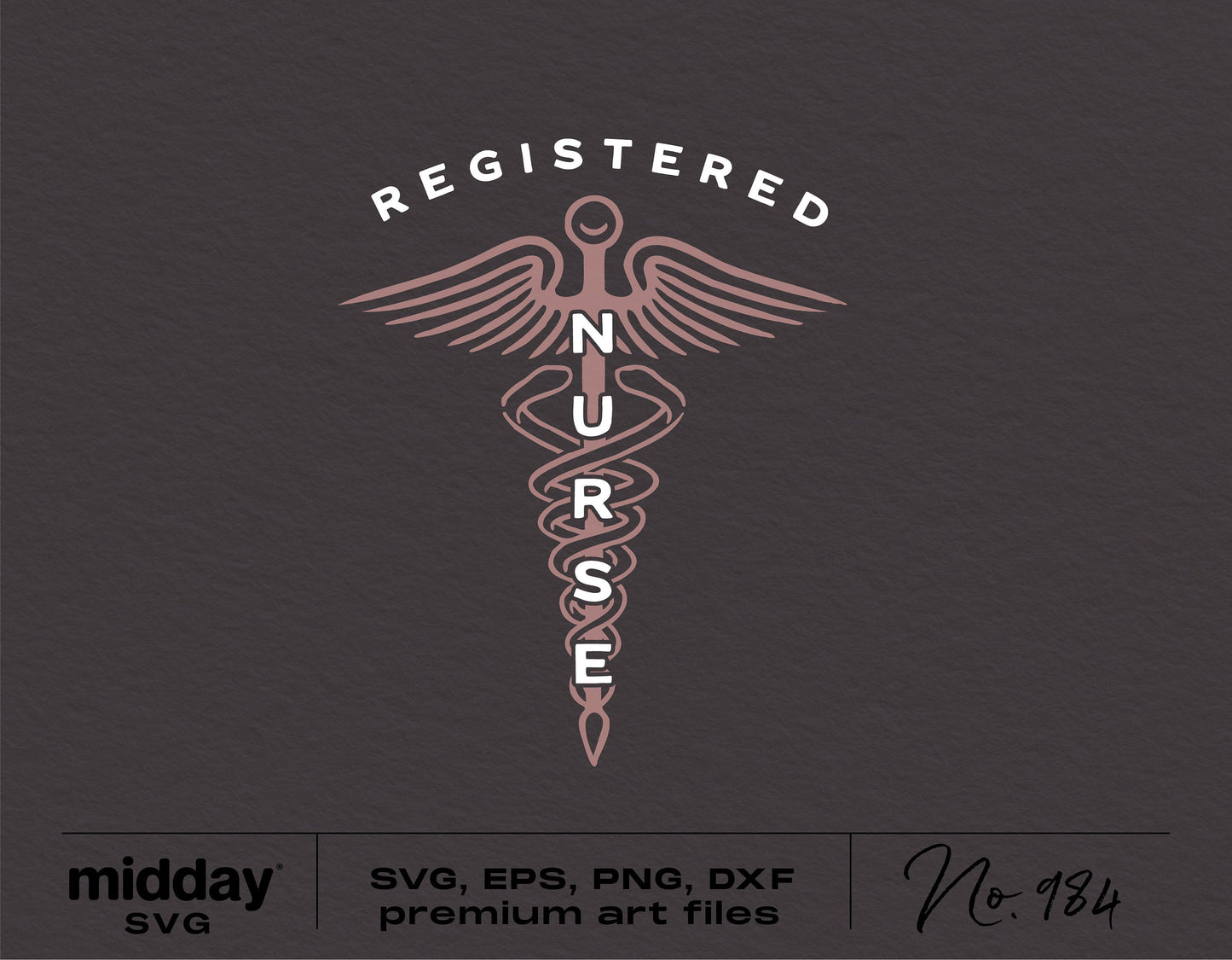 Registered Nurse SVG with caduceus symbol for Cricut and Silhouette, digital file for male nurse gifts and shirts, Nurse Week design