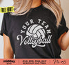 Volleyball Team Template With Name, Svg Png Dxf Eps, Volleyball Shirt Cut File, For Cricut, Volleyball Mom, Silhouette, Glowforge, Clipart