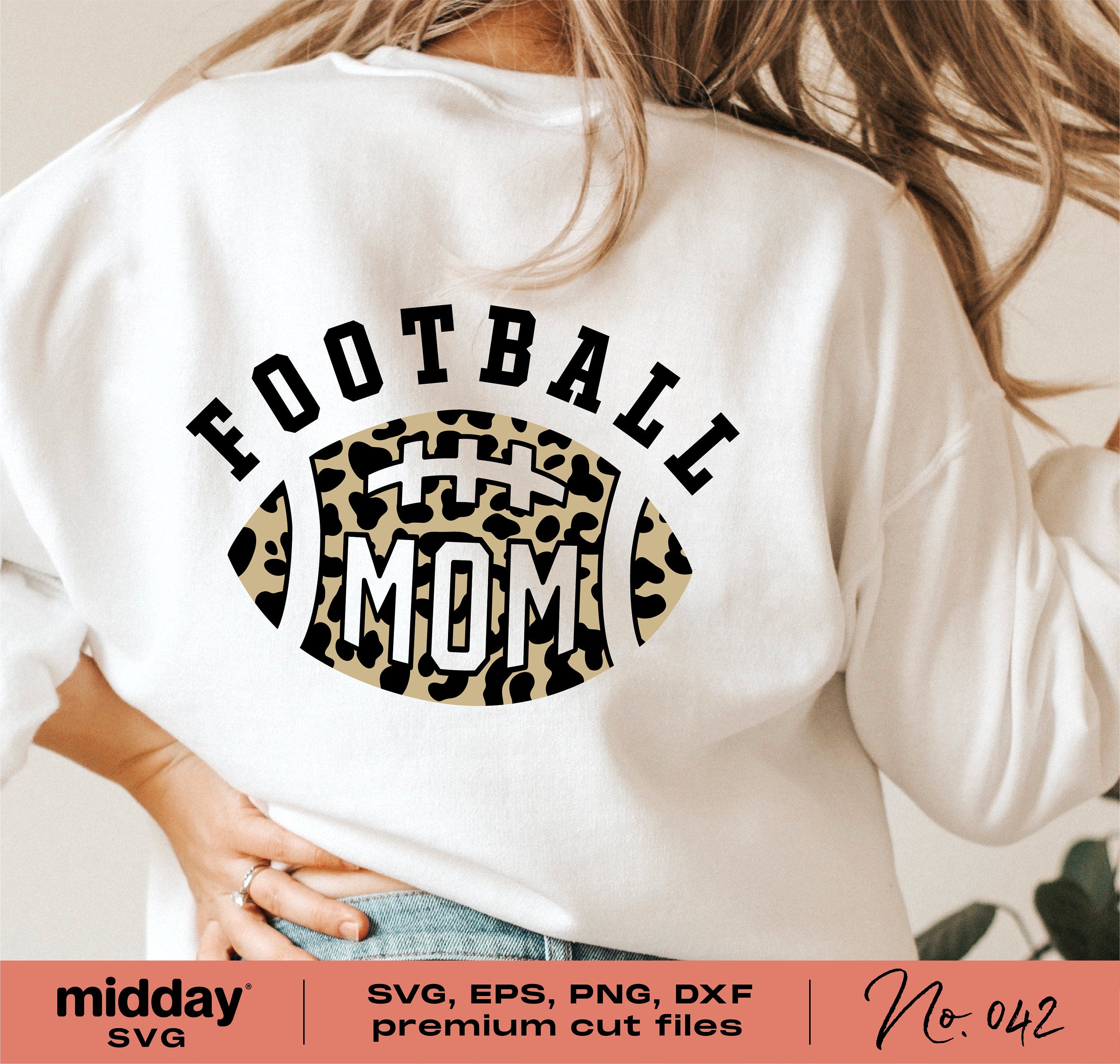 Football Mom Svg, Dxf Eps Png, Leopard Print, Leopard Football Mom Shirt Svg, Cricut Cut Files, Silhouette, Sublimation, Cheetah Football