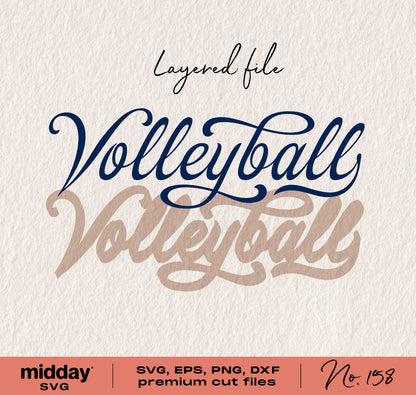 Volleyball layered SVG, EPS, PNG, DXF file template for Cricut and Silhouette cutting machines, premium cut files design.