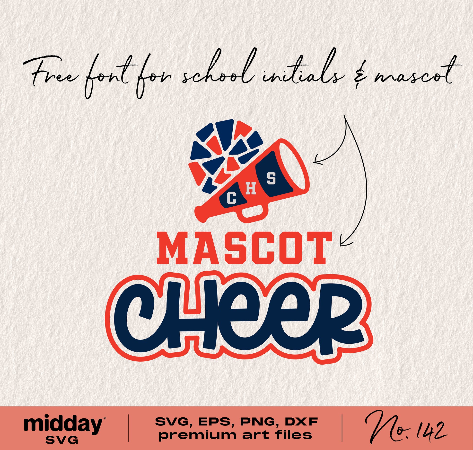 Cheer Team Template with Pom Pom and Megaphone Svg, Cheer Mom and Cheerleading Logo Cricut Cut File for School Mascot and Initials