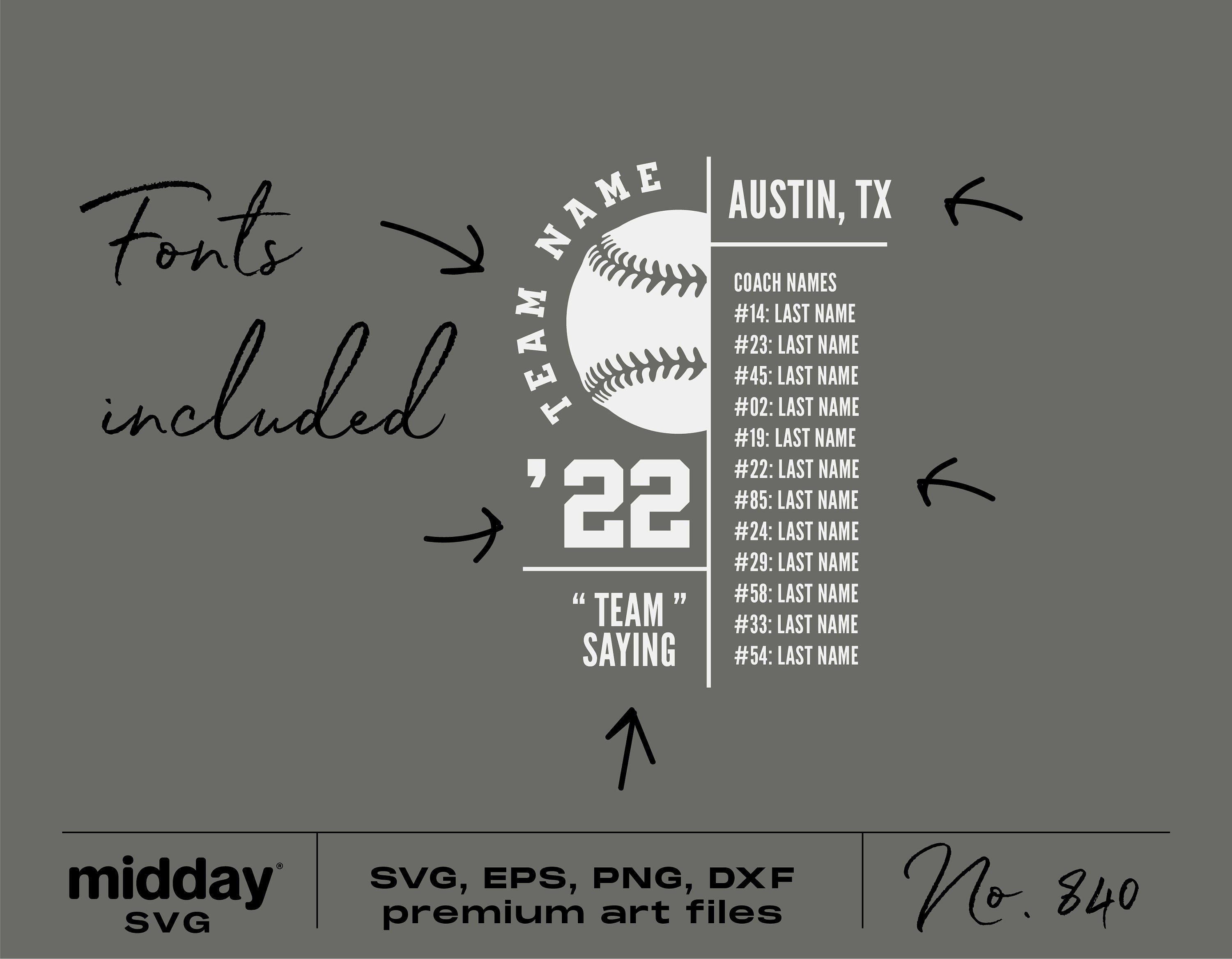 Softball Team Banner Svg, Softball Roster Template, Svg Png Eps Dxf Ai, Softball Cut Files, Cricut, Silhouette, Softball Coach Svg