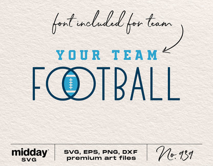 Football team shirt template with included font in SVG, PNG, DXF, EPS formats by Midday SVG.
