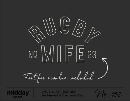 Rugby Wife SVG PNG Template for Cricut, Silhouette Cameo, Sublimation, Tumblers, Shirts, Stickers, with font inclusion