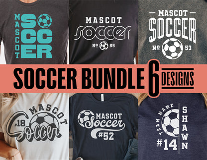 Soccer team shirt bundle with customizable designs, includes SVG, PNG, DXF, EPS formats for Cricut and Silhouette.