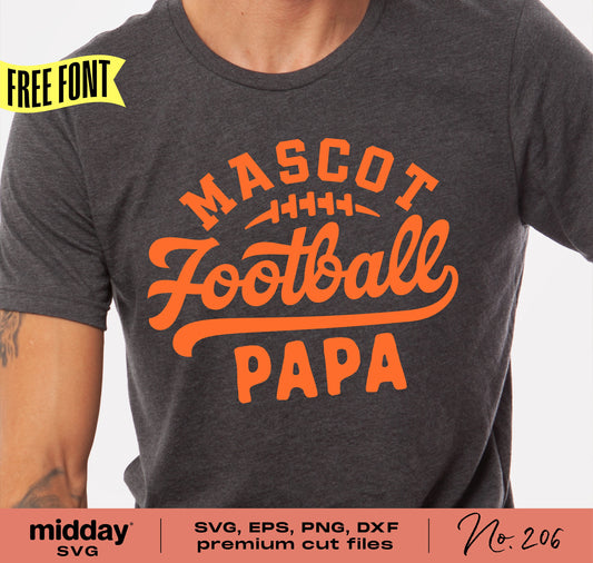 Football Papa shirt design in SVG, PNG, DXF, EPS formats for Cricut and Silhouette. Perfect for football dad and team shirts.