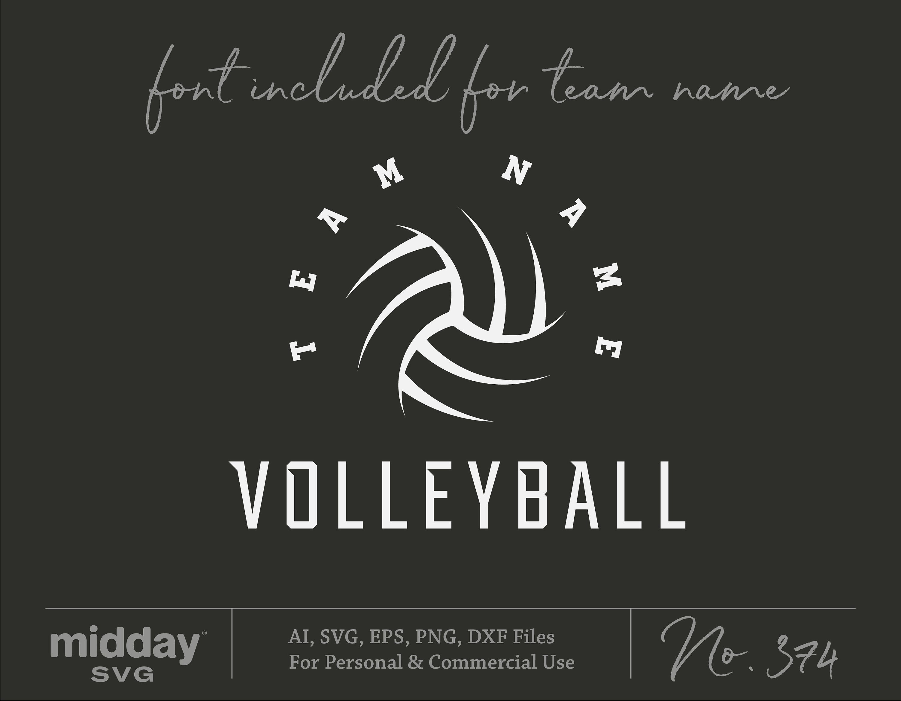 Volleyball Svg, Png Eps Ai Dxf, Cricut Cut File, School Spirit Team Template, Silhouette Cameo, Sublimation, Digital download, Team Spirit