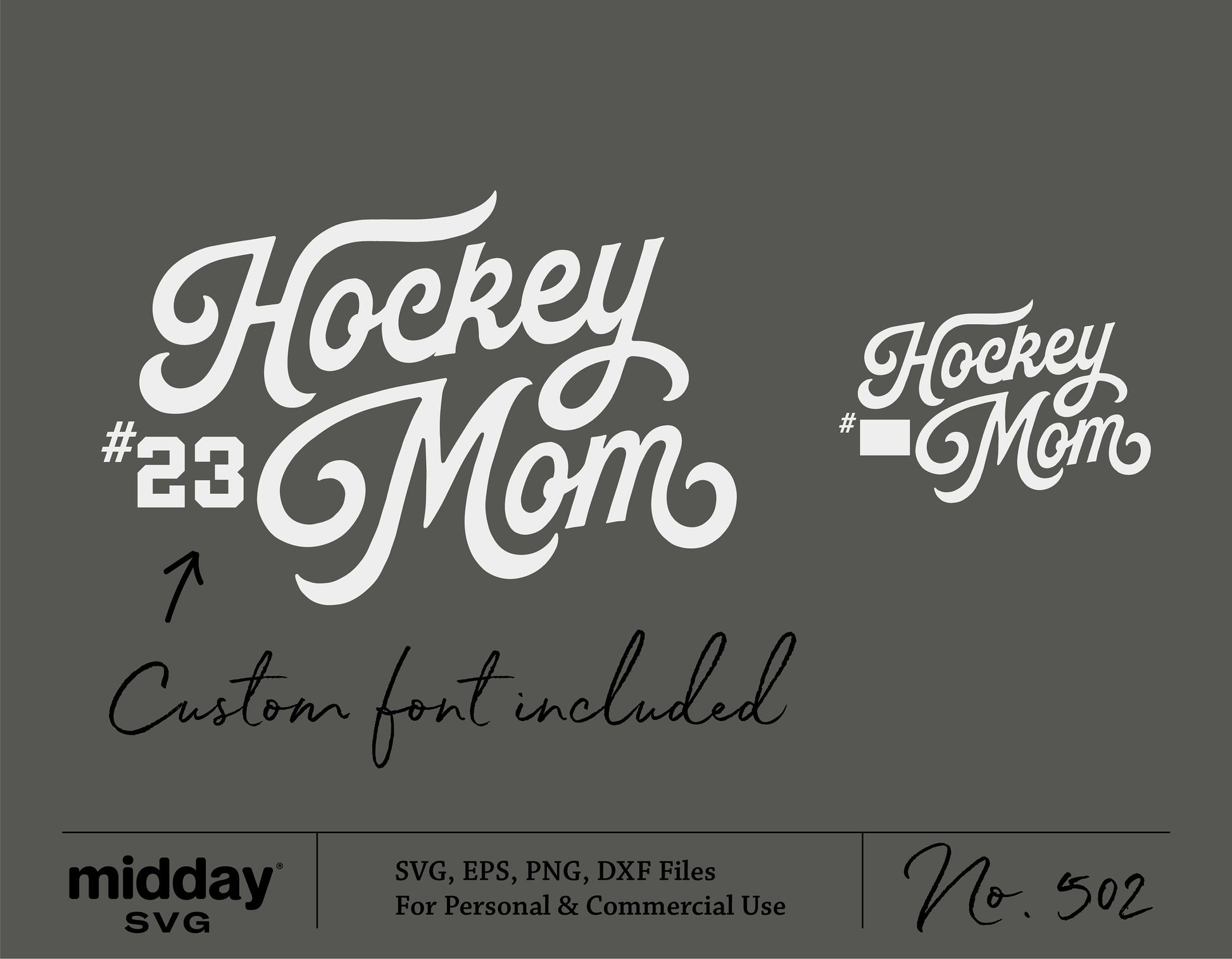 Hockey Mom shirt template SVG with custom fonts, includes SVG, EPS, PNG, and DXF for Cricut and Silhouette projects.