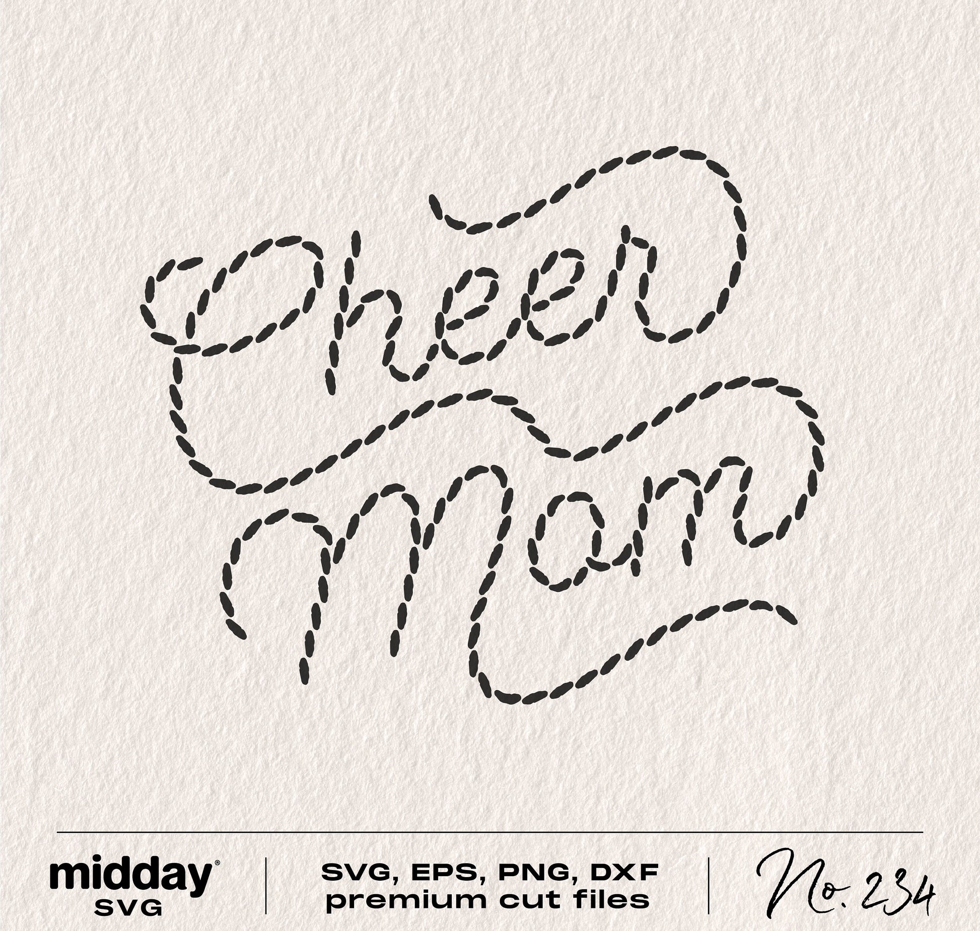 Stitched Cheer Mom design in SVG, PNG, DXF, EPS formats for crafting on shirts, tumblers, hoodies, hats with Cricut or Silhouette.