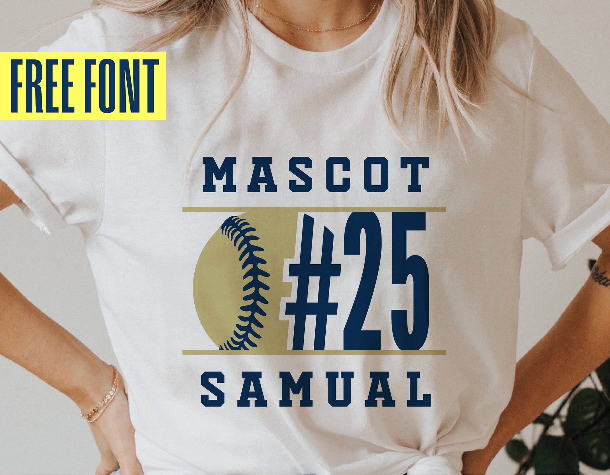 White t-shirt featuring customizable baseball design with number 25 and name text; perfect for team apparel.