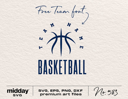 Basketball SVG PNG EPS, Team Font Design for Cricut and Silhouette, Digital Download.