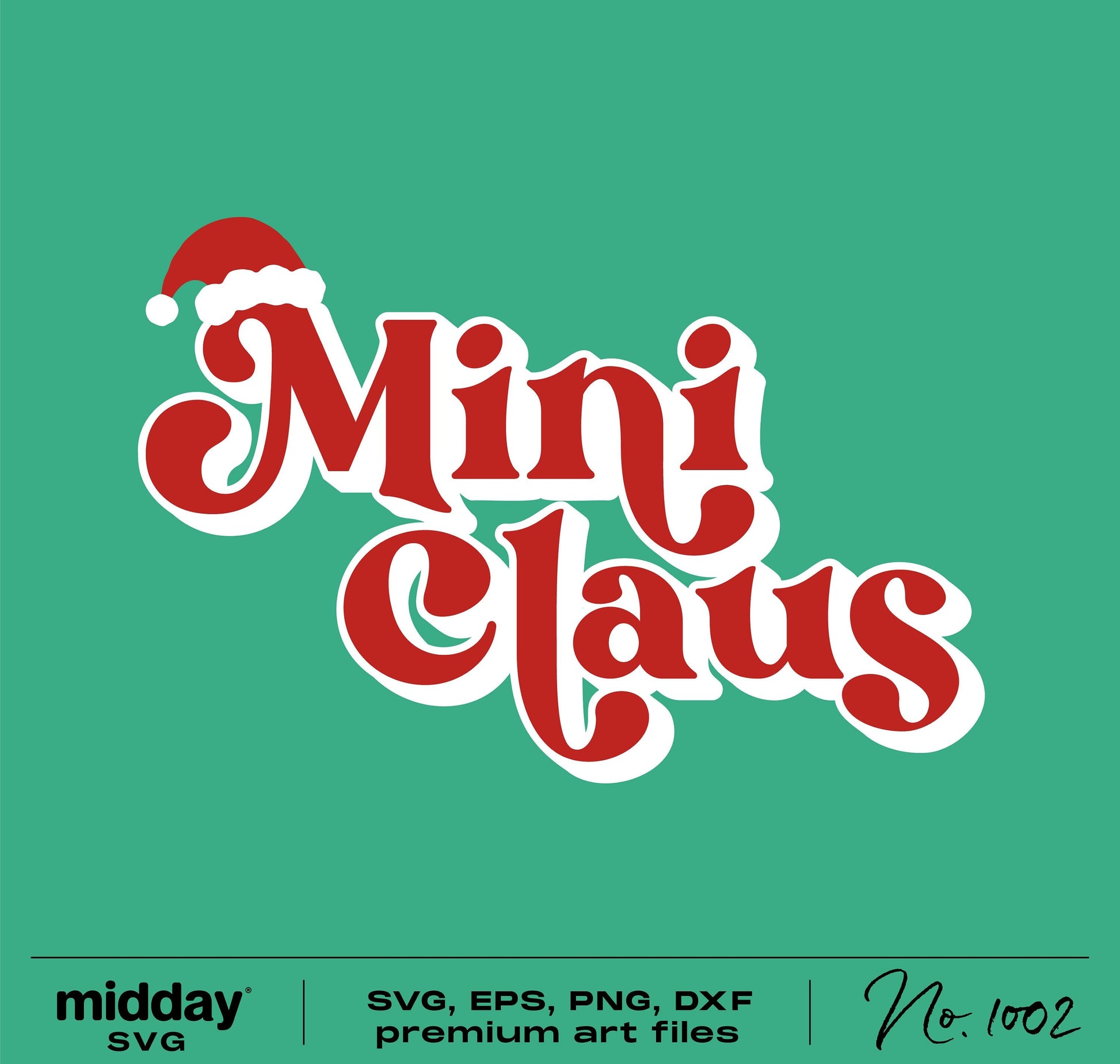 Mini Claus SVG design for kids Christmas shirts, perfect for Cricut or Silhouette crafting projects.