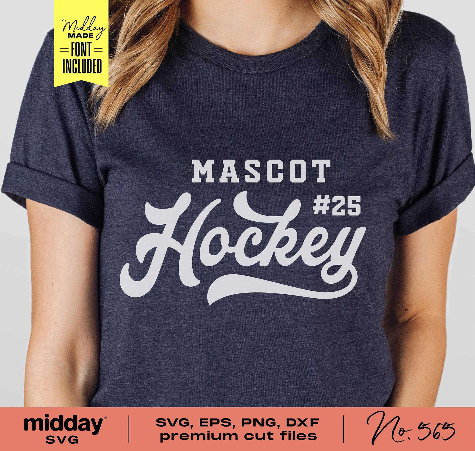 Hockey t-shirt with 'Mascot #25 Hockey' design in SVG, EPS, PNG, DXF formats for Cricut and Silhouette.