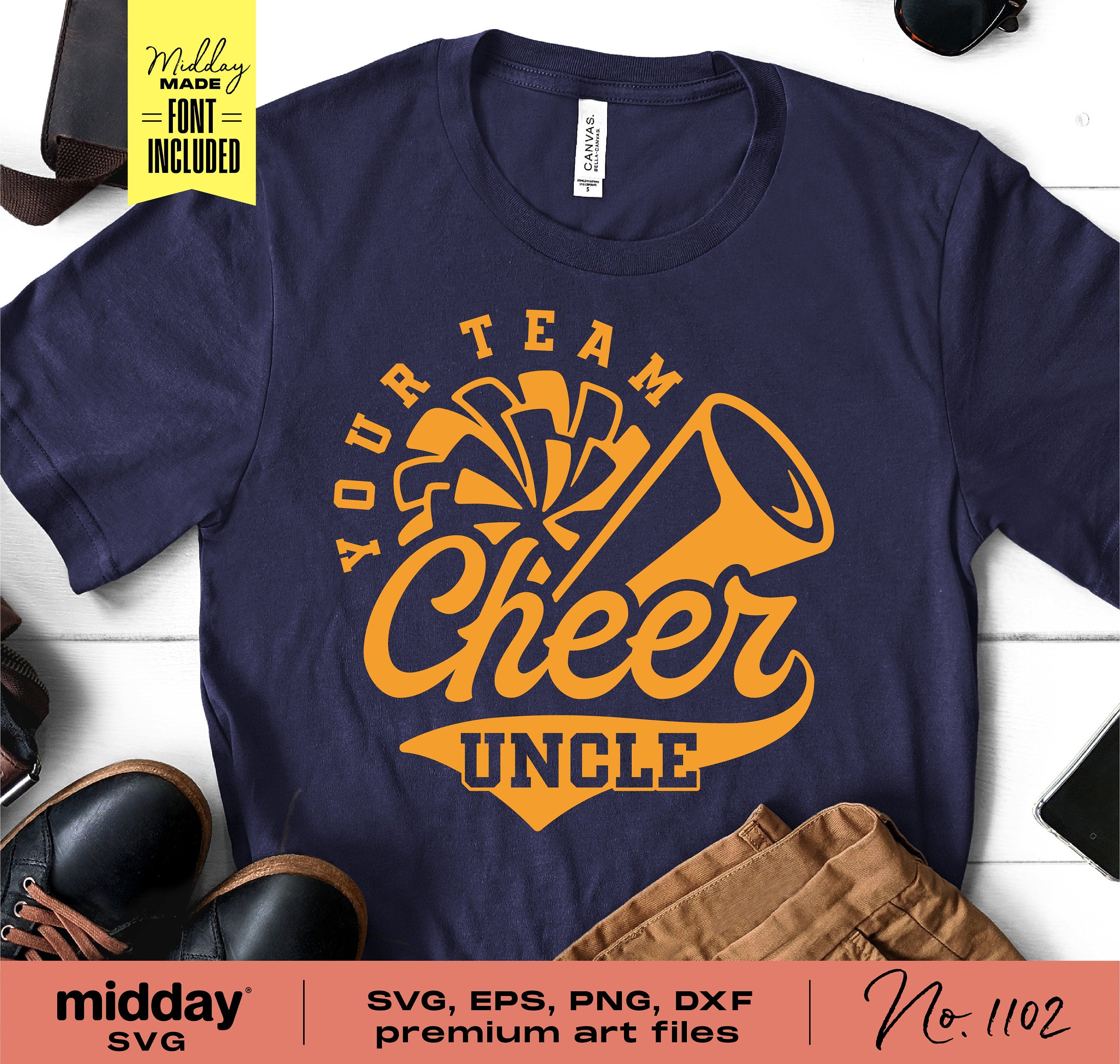 Cheer Uncle Svg, Png Dxf Eps, Cheer Uncle Png, Cheer Uncle Shirt Design, Family Cheer Shirts, Cricut Cut Files, Silhouette, Sublimation,