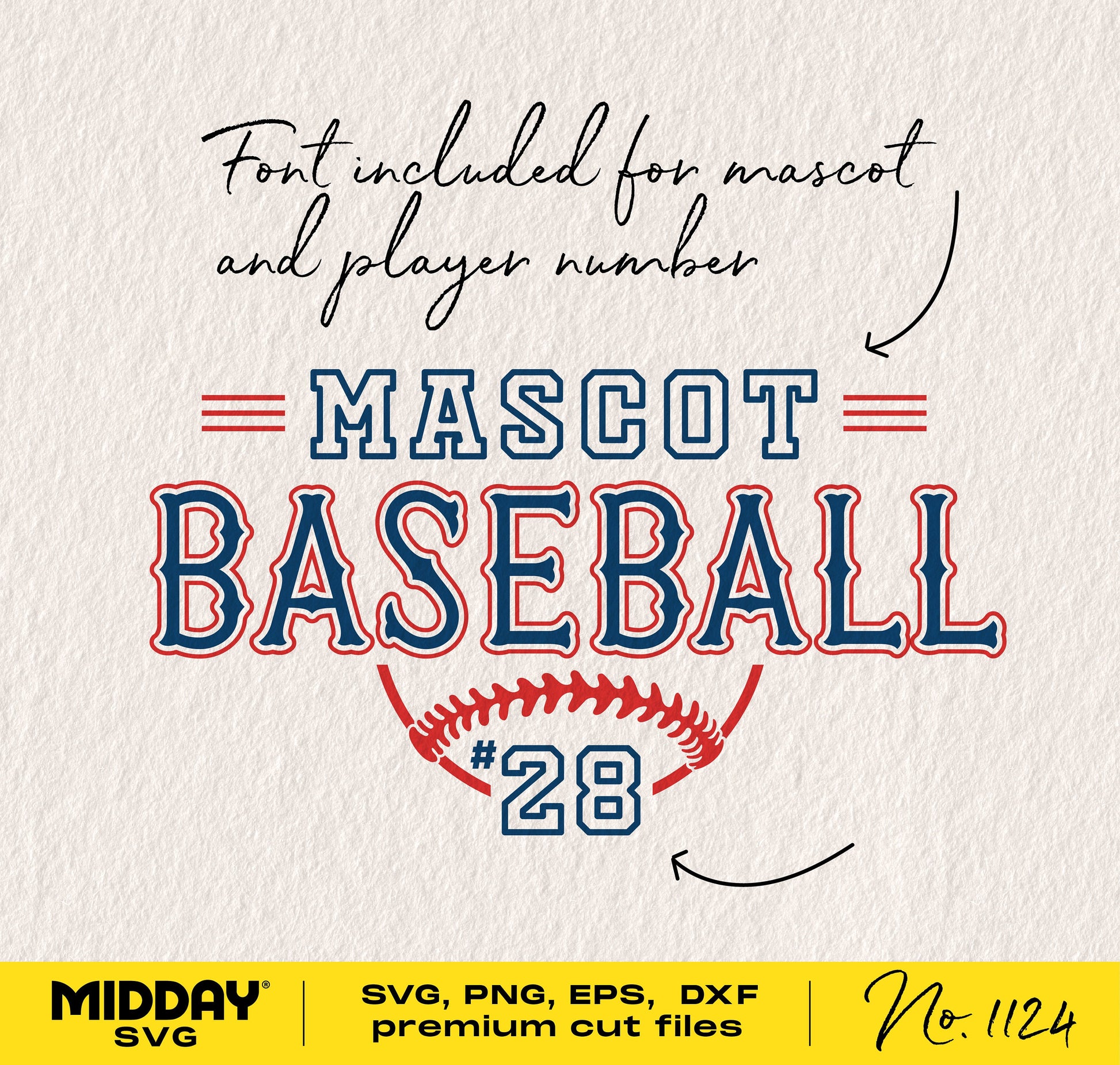 Baseball team logo SVG template with included font for Cricut and Silhouette use.