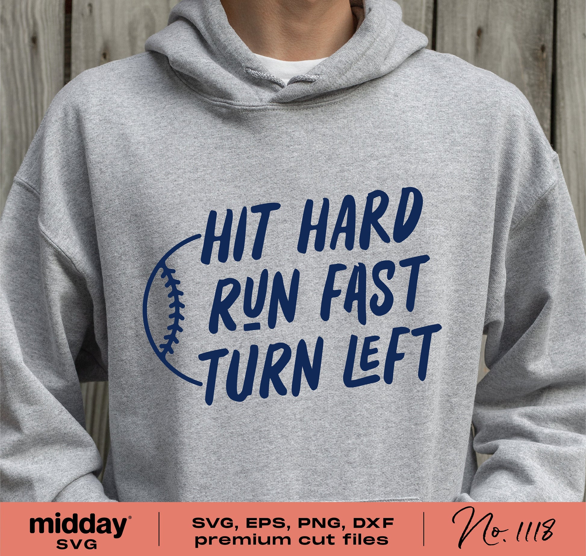 "Hit Hard, Run Fast, Turn Left" funny softball hoodie, SVG cut file for Cricut and Silhouette, perfect for softball fans and coaches.