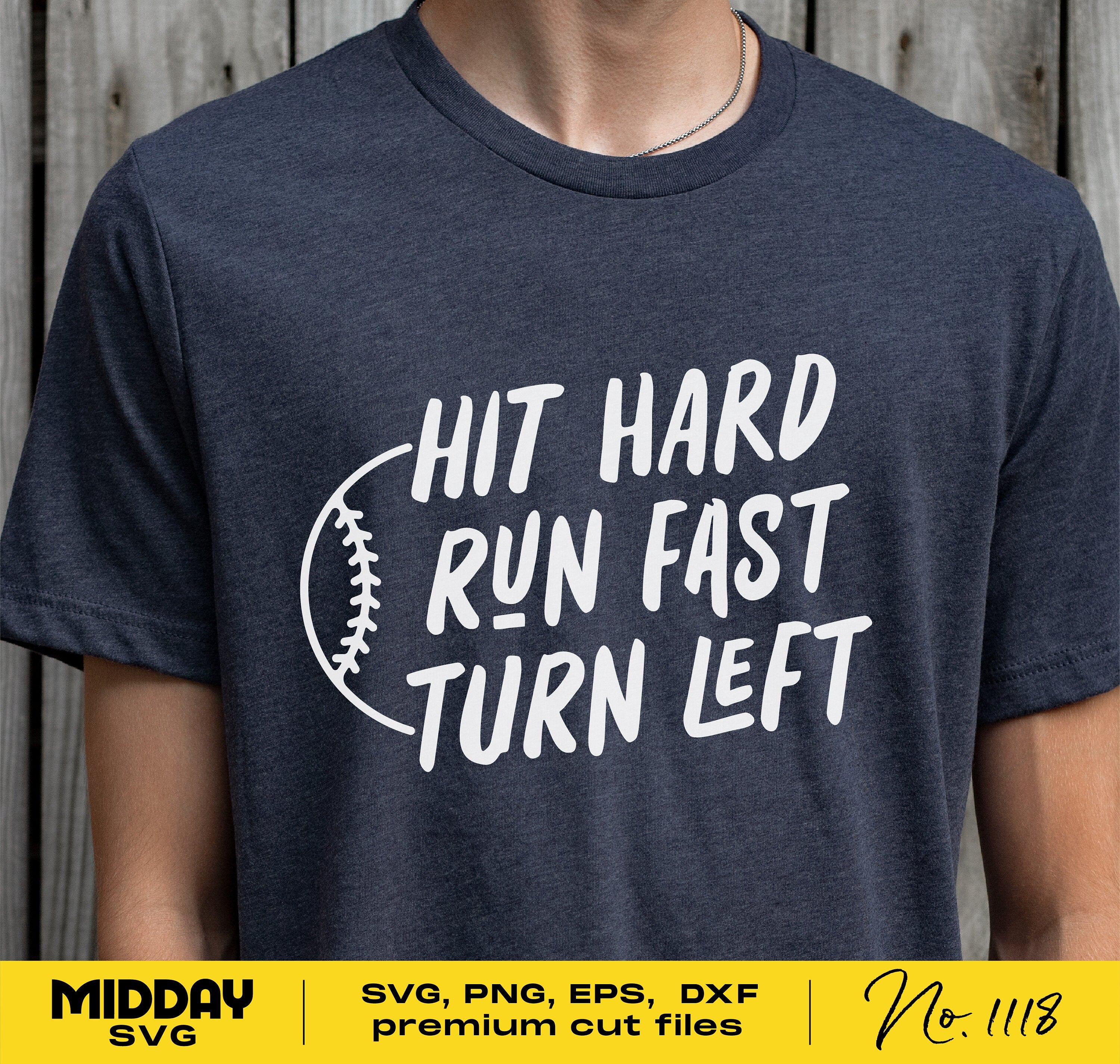 Hit Hard, Run Fast, Turn Left, Funny Baseball Svg, Png Dxf Eps, Baseball Dad, Baseball Coach Shirt, Cricut Cut File, Silhouette, Sublimation