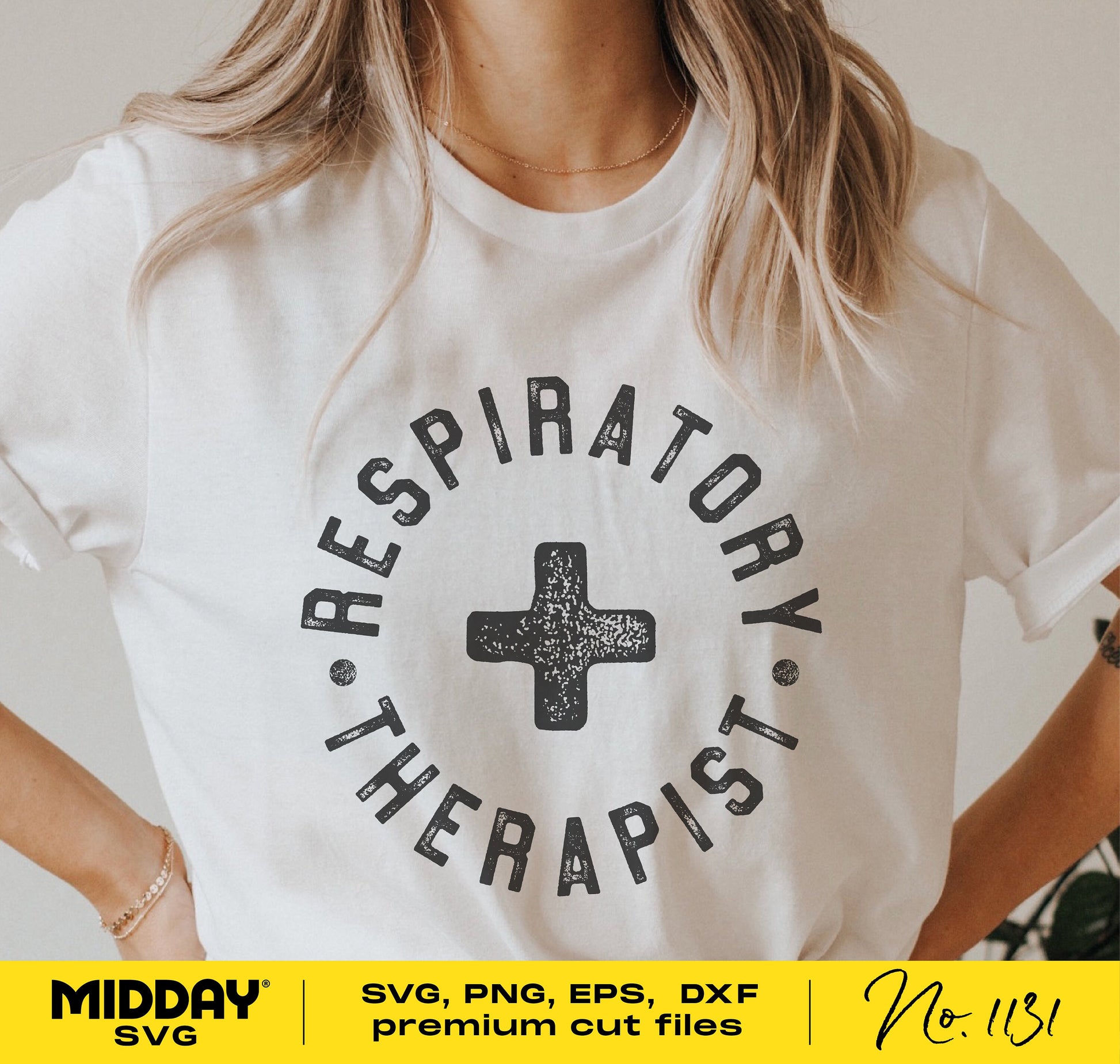 Respiratory Therapist shirt with cross design, compatible SVG PNG DXF EPS formats, ideal for Cricut and Silhouette cutting projects.