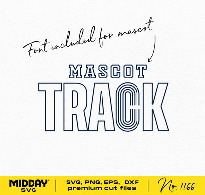 Track and field SVG design with font included, suitable for team shirts and sublimation projects.