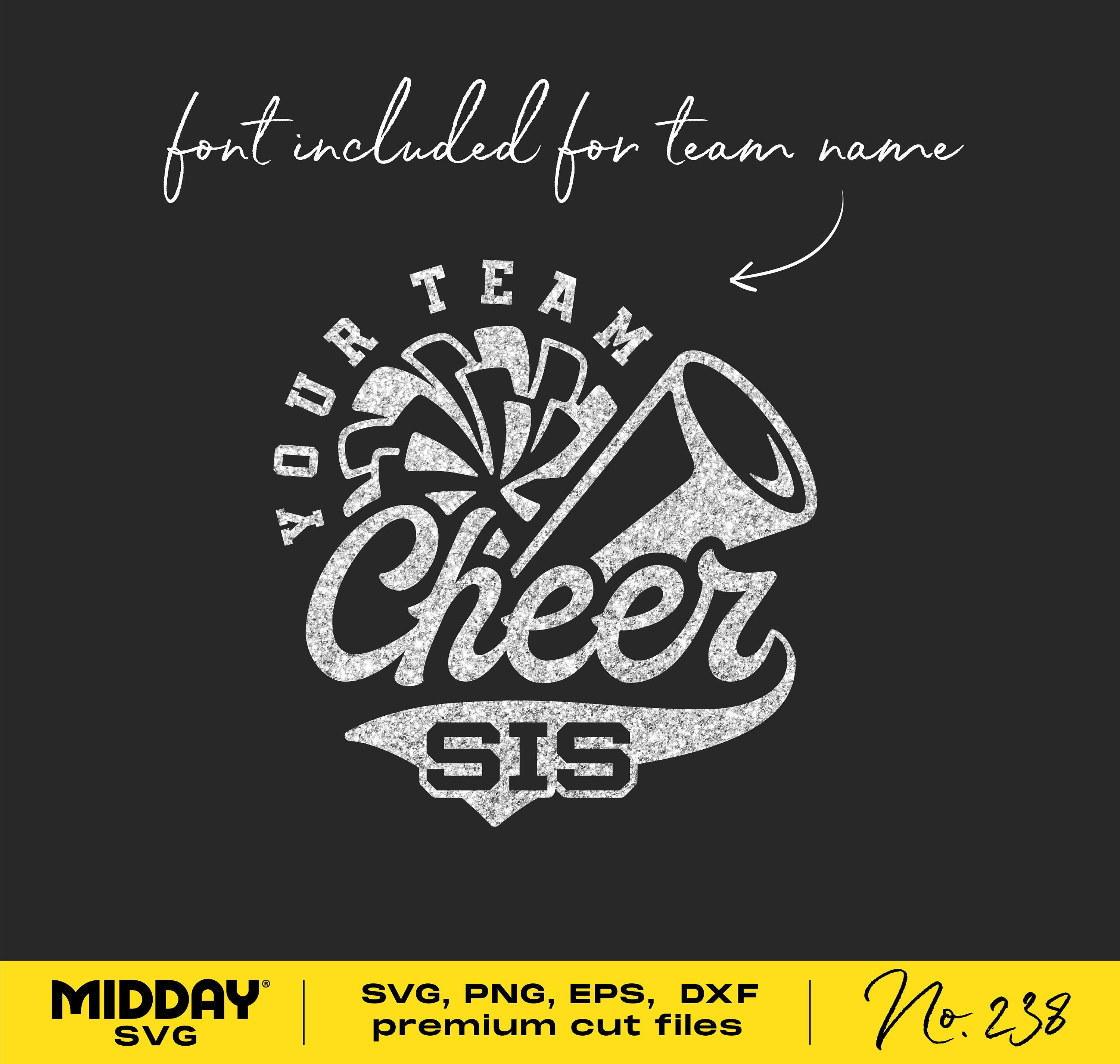 Cheer Sister Svg, Dxf Eps Png, Megaphone Svg, Cheer Sis, Pom Pom Svg, Pompom, Cheer Cone, Cricut, Silhouette, Sublimation, Cheerleader Team