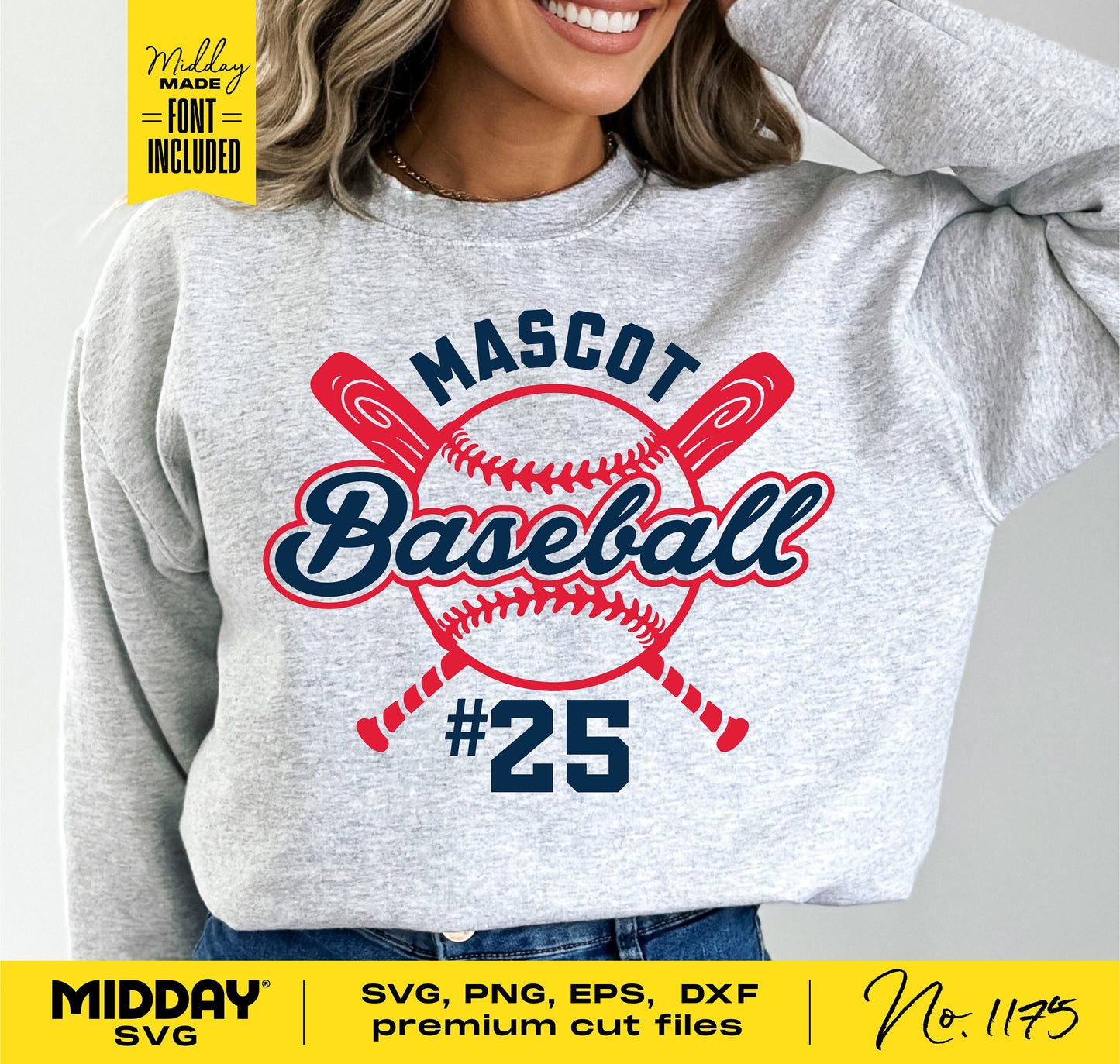 Baseball shirt design with customizable team name and player number, featuring editable SVG for Cricut and Silhouette.