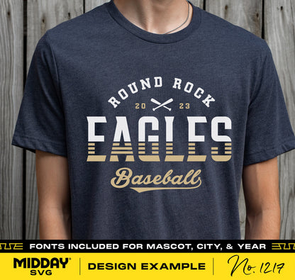 "Round Rock Eagles Baseball Team Shirt with Logo Design Example, 2023"