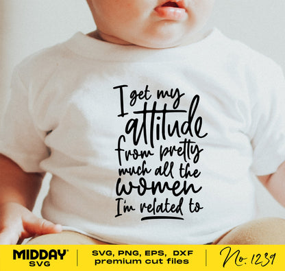 Cute toddler wearing a shirt with funny attitude saying SVG design for Cricut and Silhouette projects.