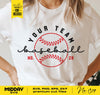 Baseball Svg Png, Svg For Cricut, Stitches Svg, With Team Name and Number, Svg For Mom, Baseball Mom, Team Template, Team Logo, Team Shirts