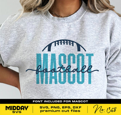 Gray sweatshirt with football team SVG design, customizable text using the included font, suitable for Cricut and silhouette projects.